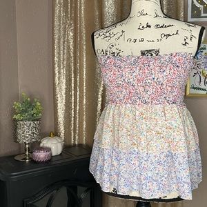 70’s inspired floral tube top